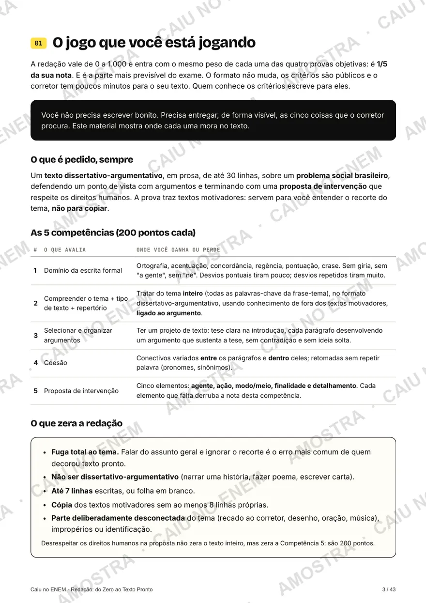 Página das competências